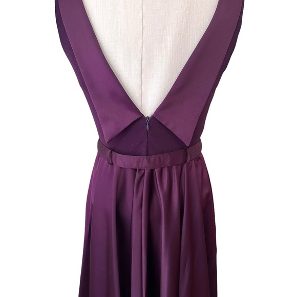 Y2K Allure Purple Satin Formal Dress Gown Glam Belt V-Back Sz 8 USA - Picture 13 of 16